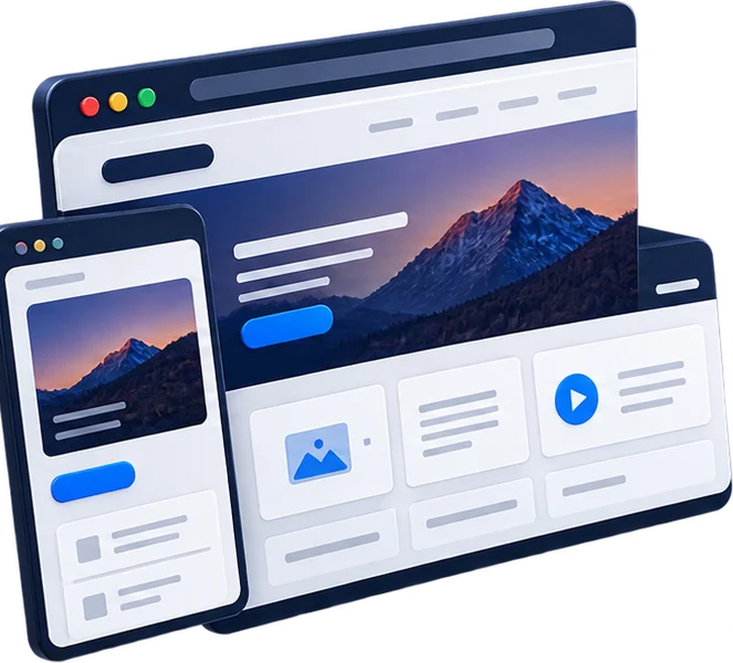 Business website on desktop and mobile