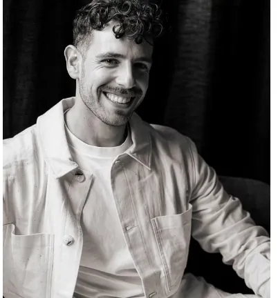 Alex Moudiotis, black and white portrait